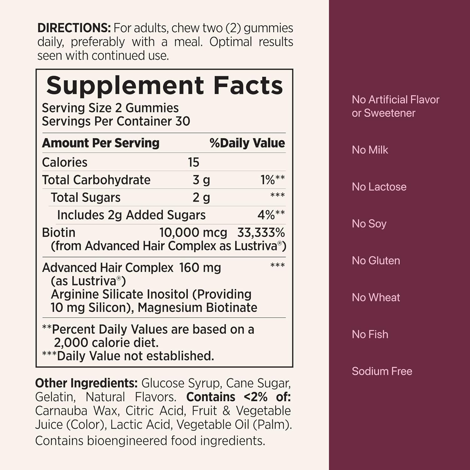 Nature’S Bounty Hair Growth Gummies For Supporting Thicker, Fuller Hair With Biotin, Silicon & Arginine, Peach Mango Flavor – Gluten Free, Contains No Lactose, Sodium Or Fish, 60 Count/30 Servings