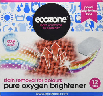 Ecozone Pure Oxygen Stain Removal And Brightener For Colours, Chlorine Free, 12 Tablets