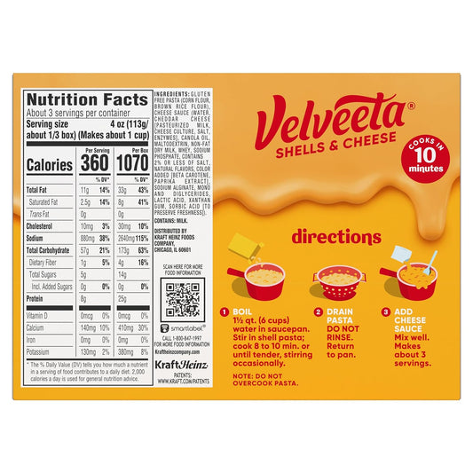 Velveeta Gluten Free Shells & Cheese, 12 Oz Box