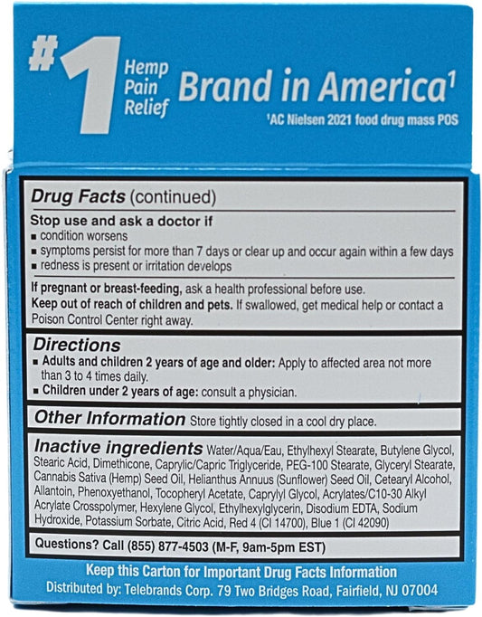 Hempvana Ultra-Strength Nerve Relief Cream With 100% Pure Hemp Seed Oil, As-Seen-On-Tv, Fast-Acting For Irritated Nerves, Homeopathic, Targets Discomfort, Absorbs Quickly, Non-Greasy, 3 Oz Jar