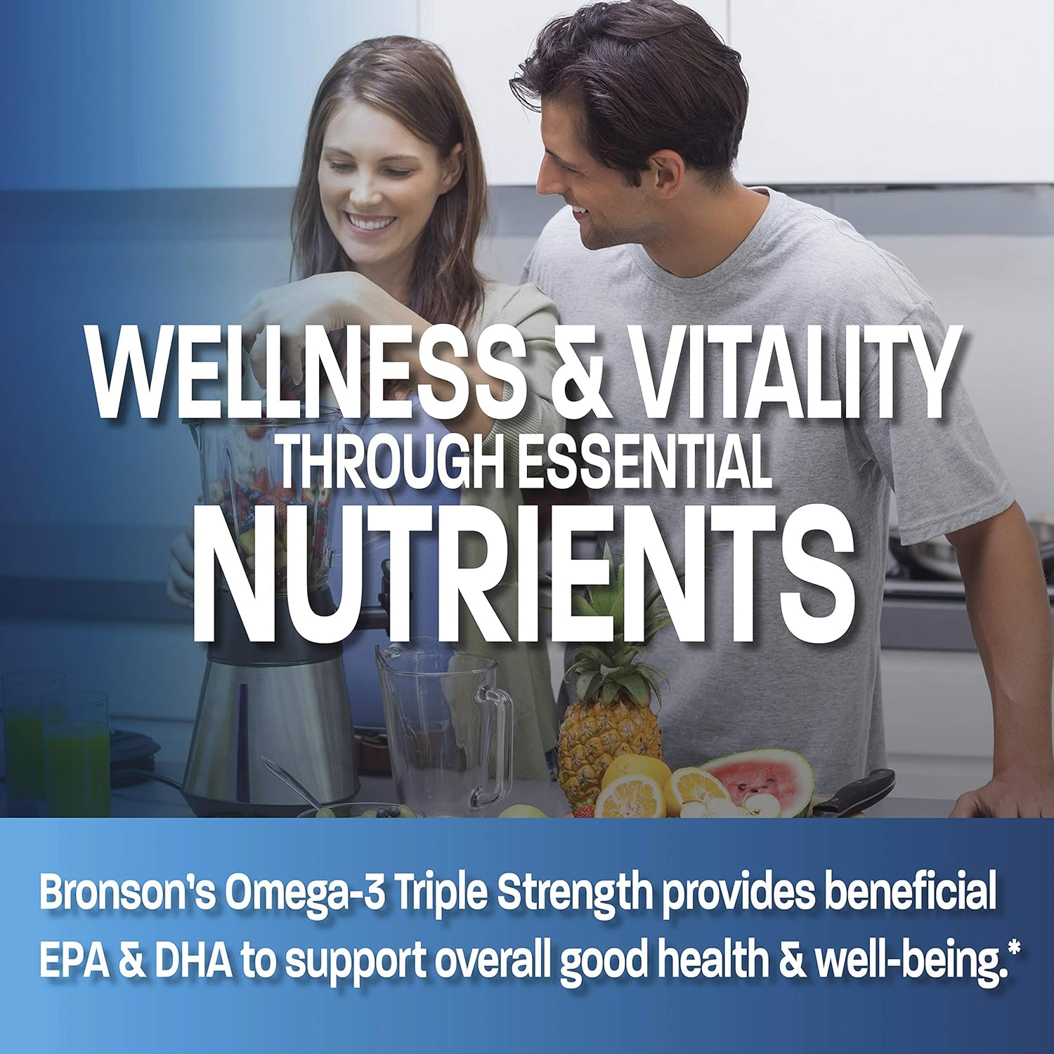 Bronson Omega 3 Fish Oil Triple Strength 2720 mg, High EPA 1250 mg DHA