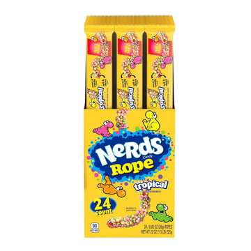 Nerds Rope Candy, Tropical Flavor, 0.92 Ounce Ropes (Pack Of 24)