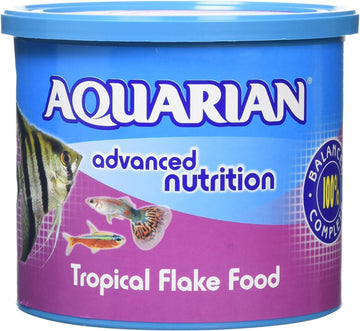 Aquarian Complete Nutrition, Aquarium Tropical Fish Food, Flakes, 200 G Container