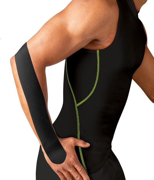 Leukotape K By Actimove Sports Edition Kinesiology Tape For Muscle Support And Pain Relief, 5Cm X 5M, Black, 1 Roll