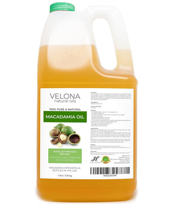 velona Macadamia Nut Oil 1 Gallon / 128 Fl Oz | 100% Pure and Natural Carrier Oil | Refined, Cold pressed | Cooking, Skin, Hair, Body & Face Moisturizing | Use Today - Enjoy Results