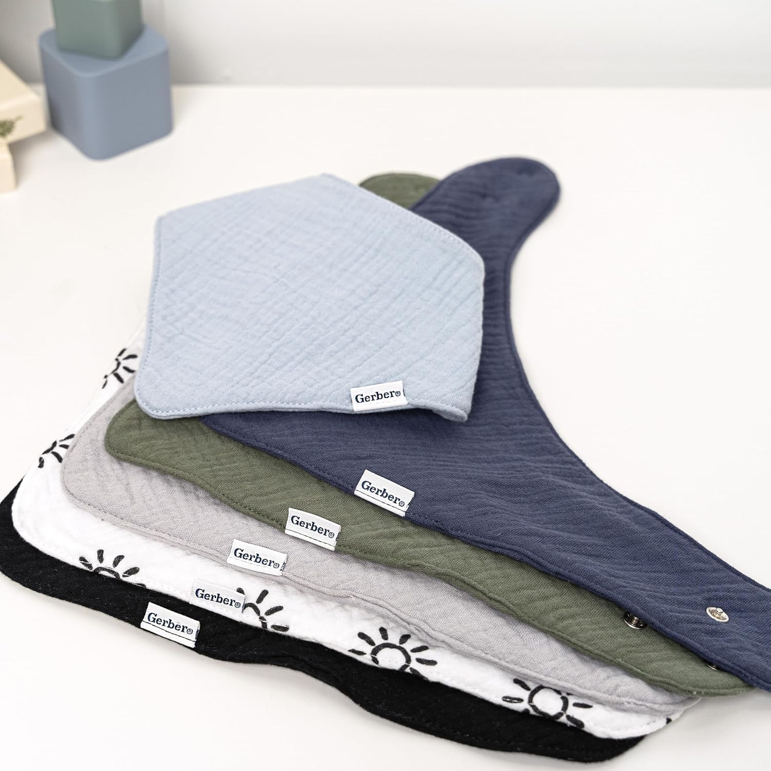 Gerber Baby Unisex Muslin Bandana Bibs 10-Pack, Solid Earth, One Size : Baby