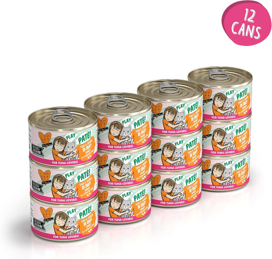 Weruva B.F.F. Play - Best Feline Friend PatƩ Lovers, Aw Yeah!, Tuna & Salmon Oh Snap! With Tuna & Salmon, 2.8Oz Can (Pack Of 12)