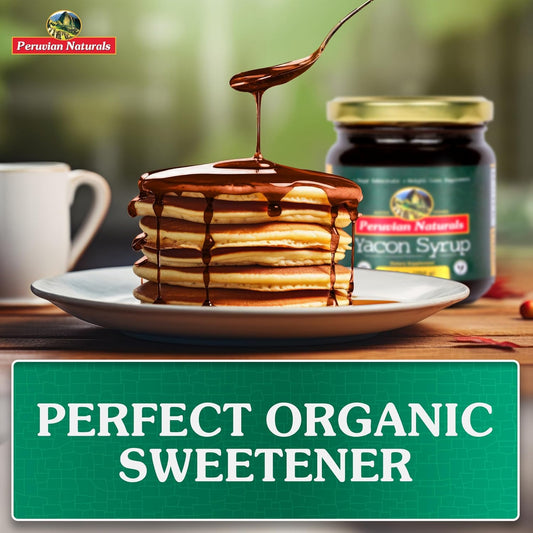 Organic Yacon Syrup - Natural Sweetener Syrup For Pancakes And Waffles & Coffee With Low Calorie - Keto Sugar Substitute For Honey, Agave, Maple, Molasses & Monk Fruit 8.8Oz (250G)
