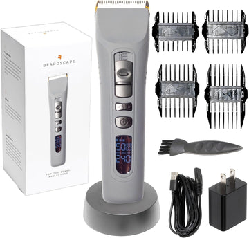 Brio Beardscape V1 Beard Trimmer For Men Professional With Low Friction Ceramic Blade, Cordless Professional Hair Trimmer For Barbers With 4 Hrs Of Long Battery Timing, Ideal For Beard & Body (Gray)