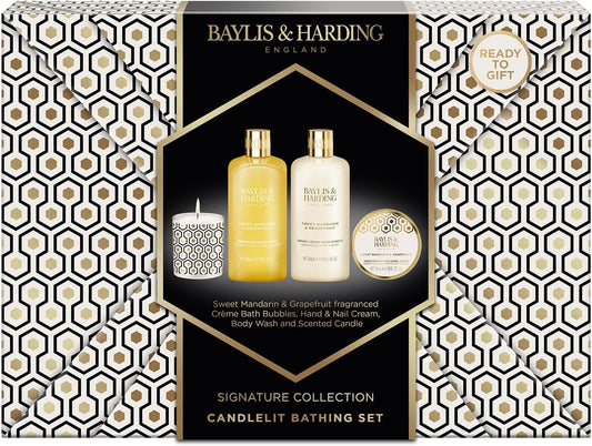 Baylis & Harding Sweet Mandarin & Grapefruit Gift Wrapped Candlelit Gift Set - Vegan Friendly (Pack Of 1)