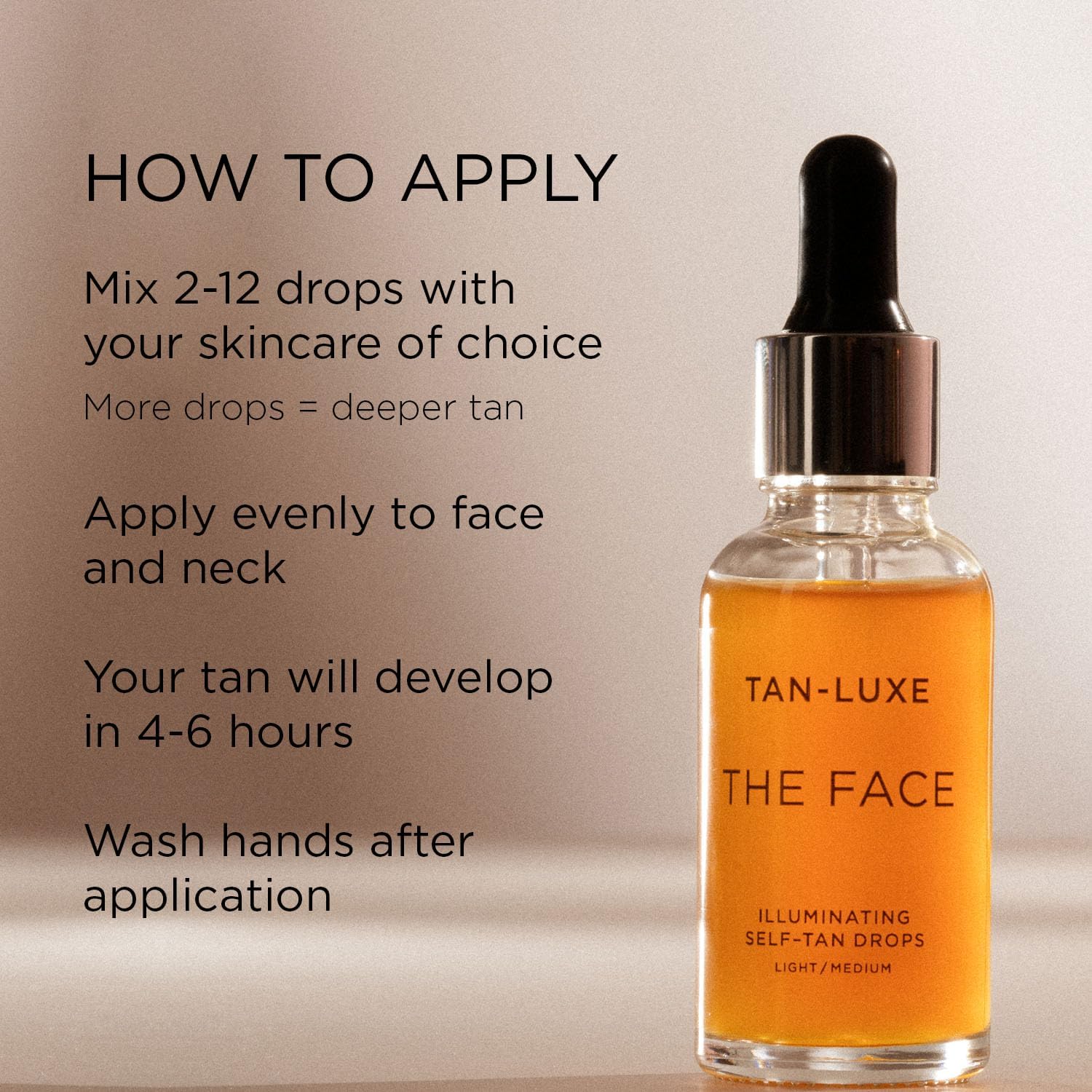 Tan-Luxe THE FACE Self Tanning Drops, Light/Medium (10 ml) Add Tanning Drops to Skin Care for Custom Face Tan, Cruelty Free & Vegan : Amazon.co.uk: Beauty