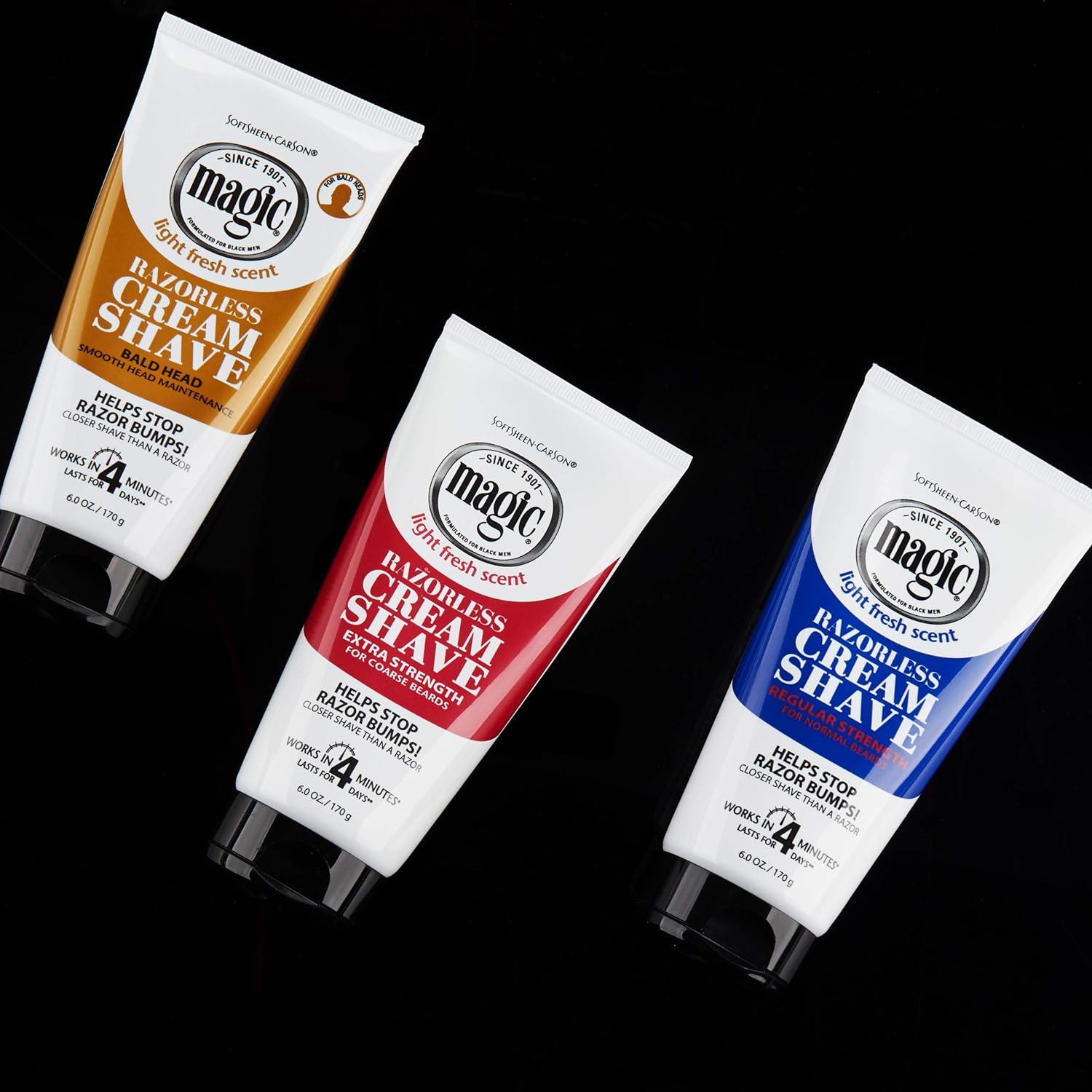 SoftSheen-Carson Magic Razorless Shaving Cream for Men, Hair Removal Cream, for Bald Head Maintenance, No Razor Needed, Depilatory Cream Works in 4 Minutes for Coarse Curly Hair, 2 Count : Beauty & Personal Care