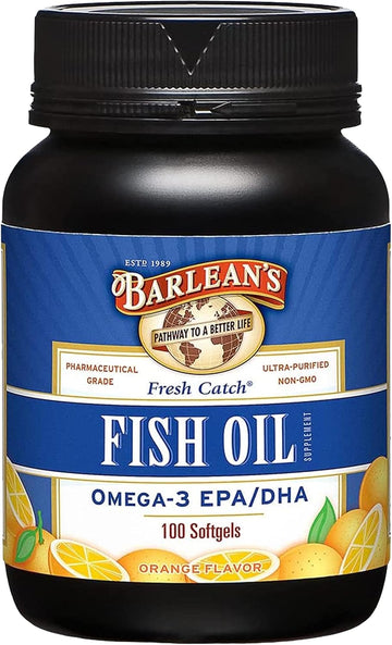 Barlean'S Omega 3 Fish Oil Supplements, Supplement Softgels For Men And Women, 600Mg Epa And Dha Fatty Acids, Orange Flavored, 100 Count
