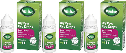 Vizulize Dry Eye Drops, for Dry, Irritated & Uncomfortable Eyes, 3 x 10 ml Bottles : Amazon.co.uk: Health & Personal Care