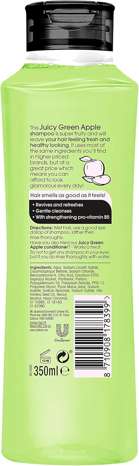 Alberto Balsam Juicy Green Apple Fresh And Fruity Fragrance Refreshing Shampoo Gentle Cleansing Hair Care For All The Family 350 Ml