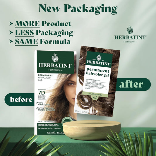Herbatint Permanent Hair Dye For Women - 7R Copper Blonde - For Up To 100% Gray Coverage Of Resistant Gray Hair - Ammonia-Free, Alcohol-Free & Vegan - Salon Influenced Hair Color 5.75 Fl Oz