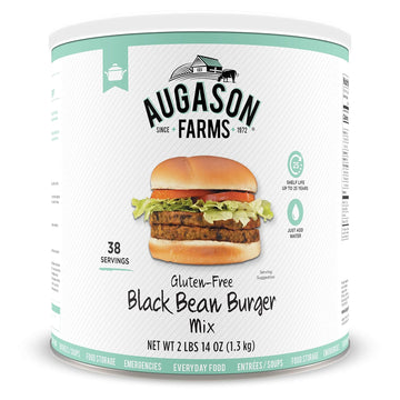 Augason Farms Gluten-Free Black Bean Burger 2 Lbs 14 Oz No. 10 Can 1 Pack