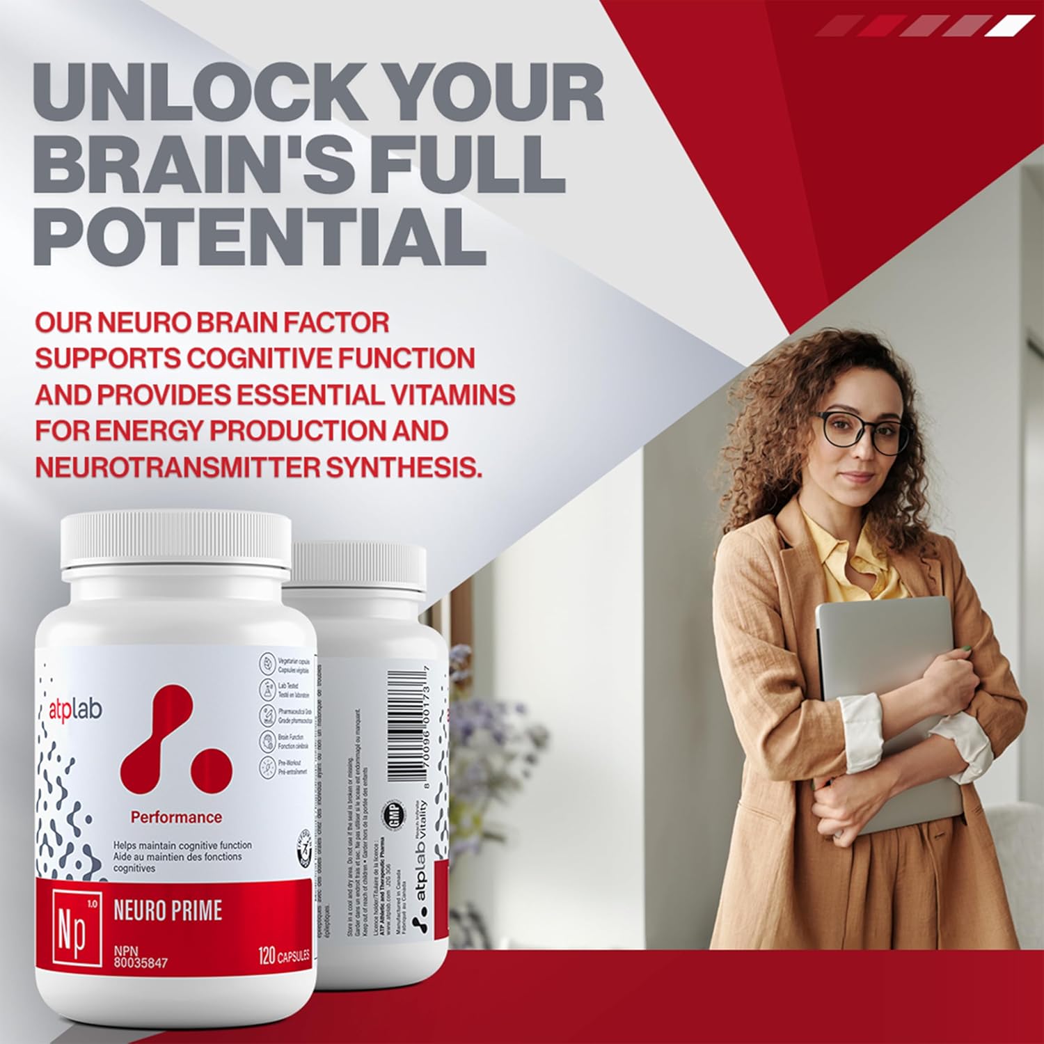 Atp Lab - Neuro Prime 120 Capsules - Brain And Memory Supplements - Memory & Focus Supplements - Cognitive Supplement & Fatigue Supplement - Mental Health : Health & Household