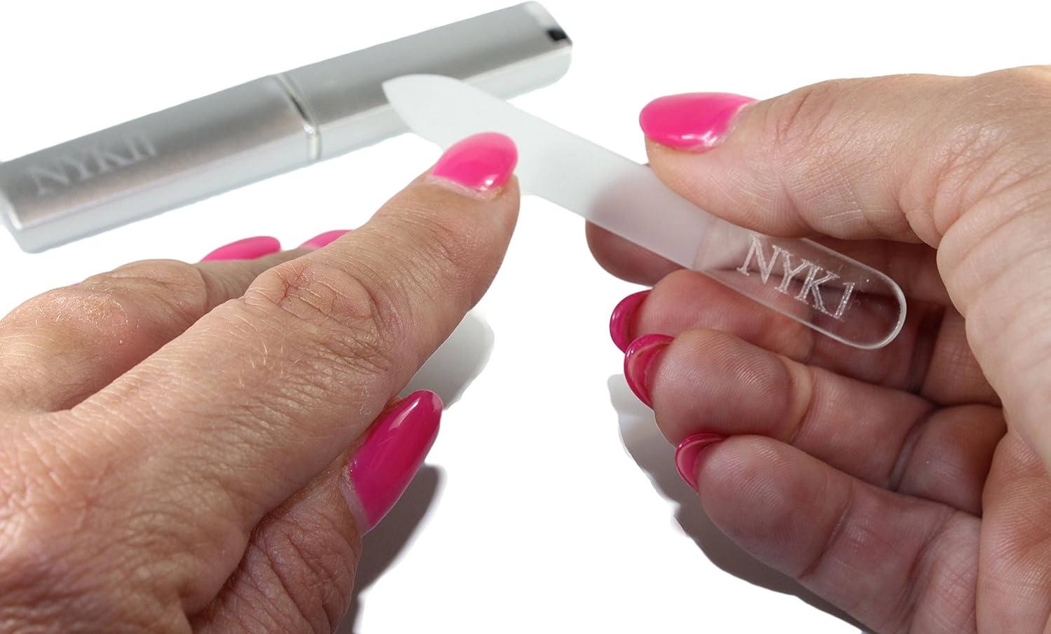 NYK1 Handbag Size Best Crystal Nail Glass File, Carefully Crafted, Etched and Eloquently Designed. Perfectly Travel Sized with Official NYK1 Carry Case Included : Amazon.co.uk: Beauty