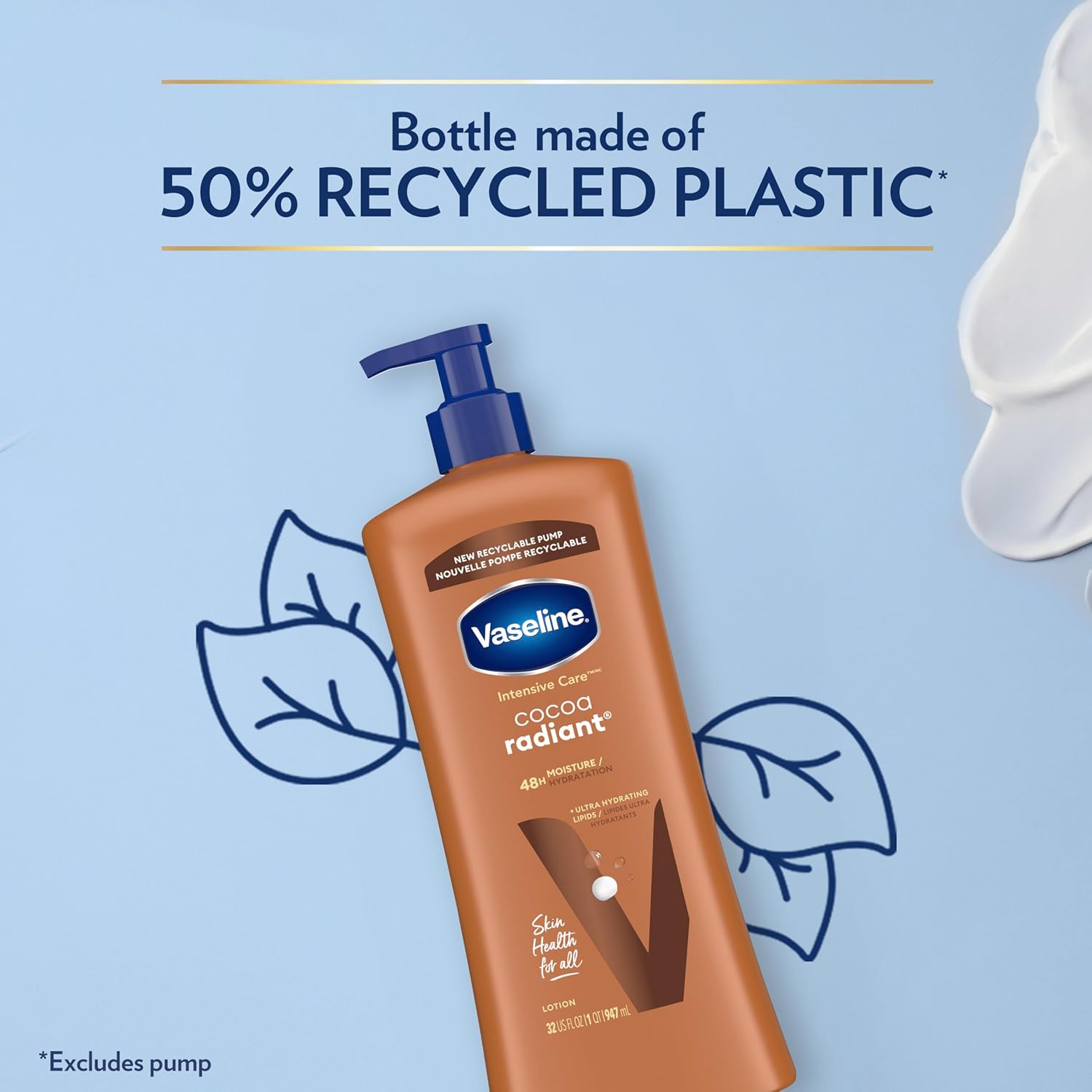 Vaseline Intensive Care Body Lotion Cocoa Radiant For Dry Skin Lotion Made With Ultra-Hydrating Lipids And Pure Cocoa Butter For A Long-Lasting, Radiant Glow 32 Oz : Beauty & Personal Care