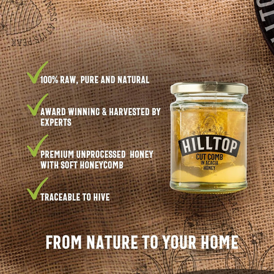 Hilltop Honey - Cut Comb In Acacia Honey - 340G