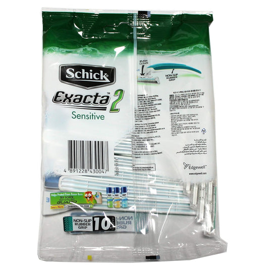 Schick Exacta2 Sensitive Disposable Razor, 10 Count (1Pack)