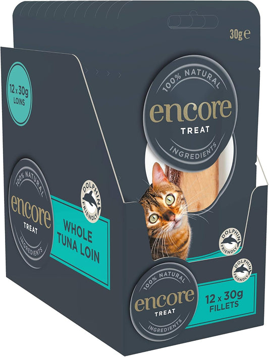 Encore 100% Natural Cat Treats, Whole Tuna Loin Cat Snack, 30G (Pack Of 12)Enc9504
