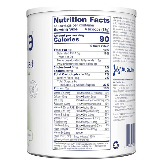 Kabrita Goat Milk Toddler Formula - Easy To Digest Baby Formula 12-24 Months - Contains Vitamin C, D, Iron, Dha, Non-Gmo - Gentle On Sensitive Tummies - Formula Supporting Gut Health & Sleep - 28Oz