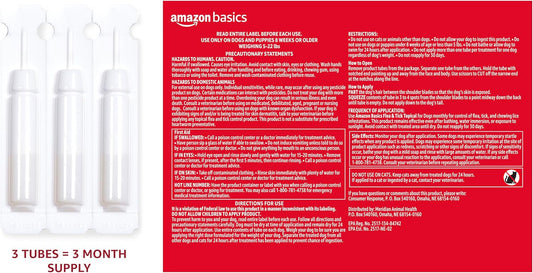 Amazon Basics Flea And Tick Topical Treatment For X-Large Dogs (89-132 Pounds), 3 Count (Previously Solimo)
