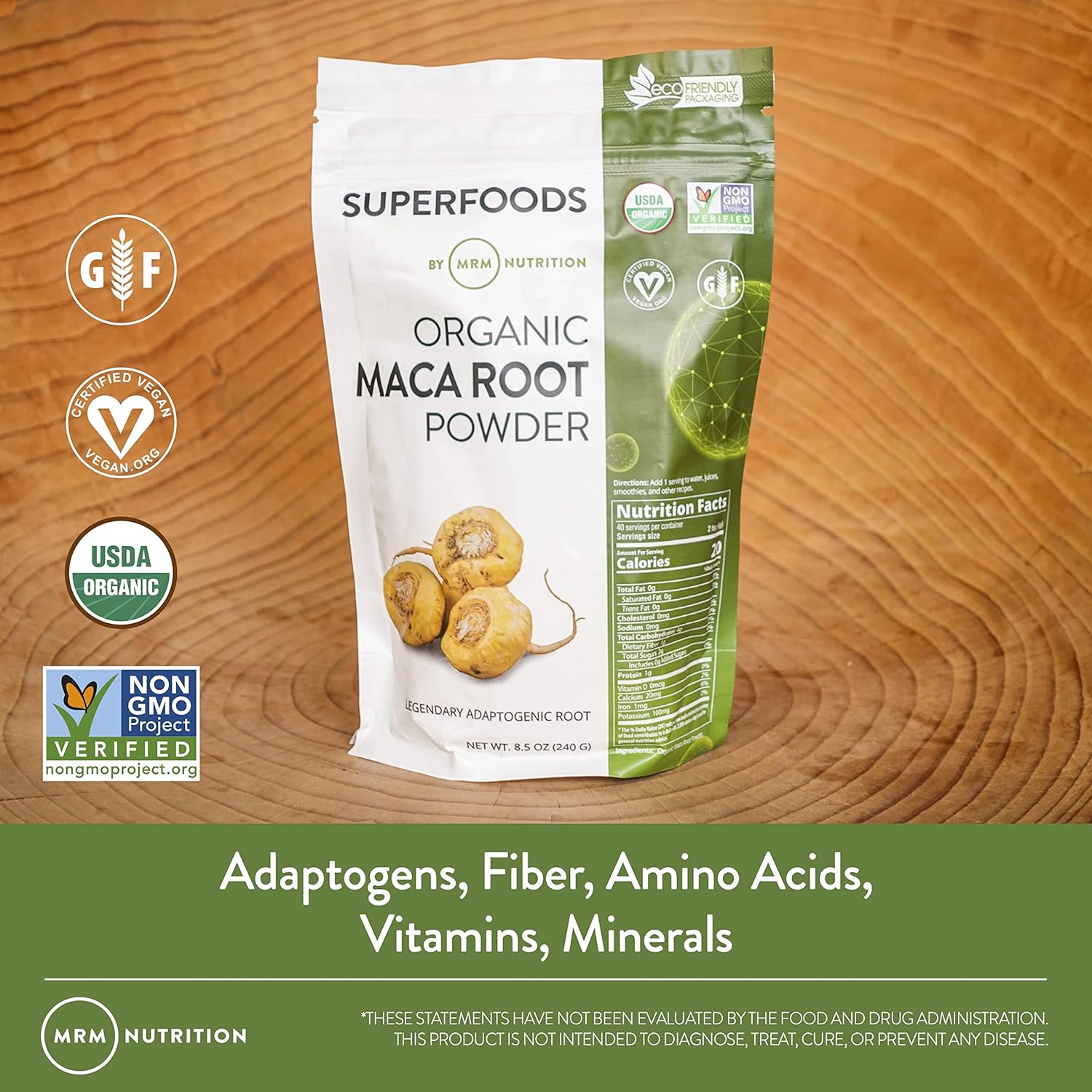 MRM - Maca Root Superfood, Organic, Non-GMO Project Verified, Vegan an