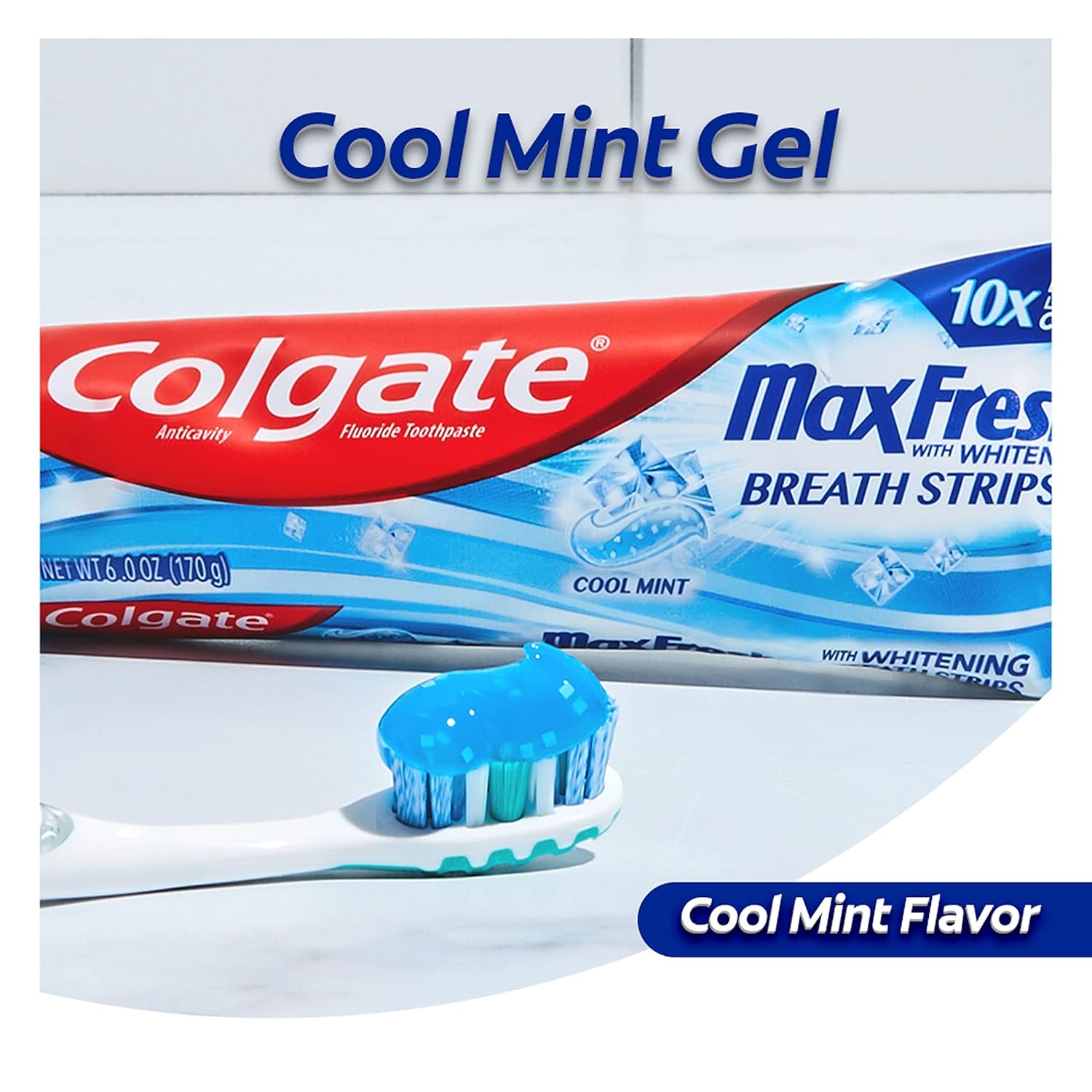 Colgate Max Fresh With Whitening Toothpaste With Mini Breath Strips, Clean Mint Toothpaste For Bad Breath, 6.3 Oz Tube : Health & Household