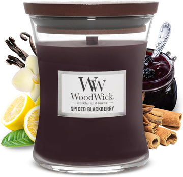 Woodwick Ellipse Scented Candle | Spiced Blackberry | With Crackling Wick | Burn Time: Up To 50 Hours