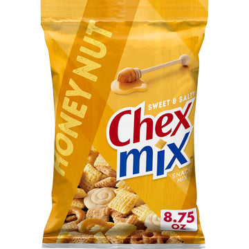 Chex Mix Snack Party Mix, Honey Nut, Sweet Salty Pub Mix Snack Bag, 8.75 Oz