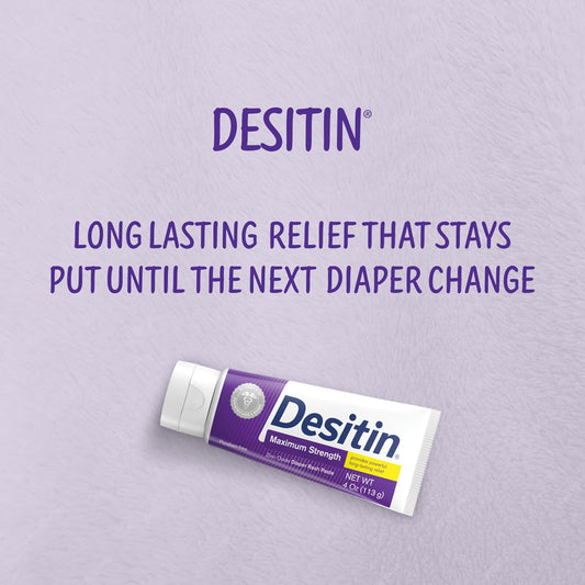 Desitin Maximum Strength Baby Diaper Rash Cream With 40% Zinc Oxide, Travel Size 2 Ounce