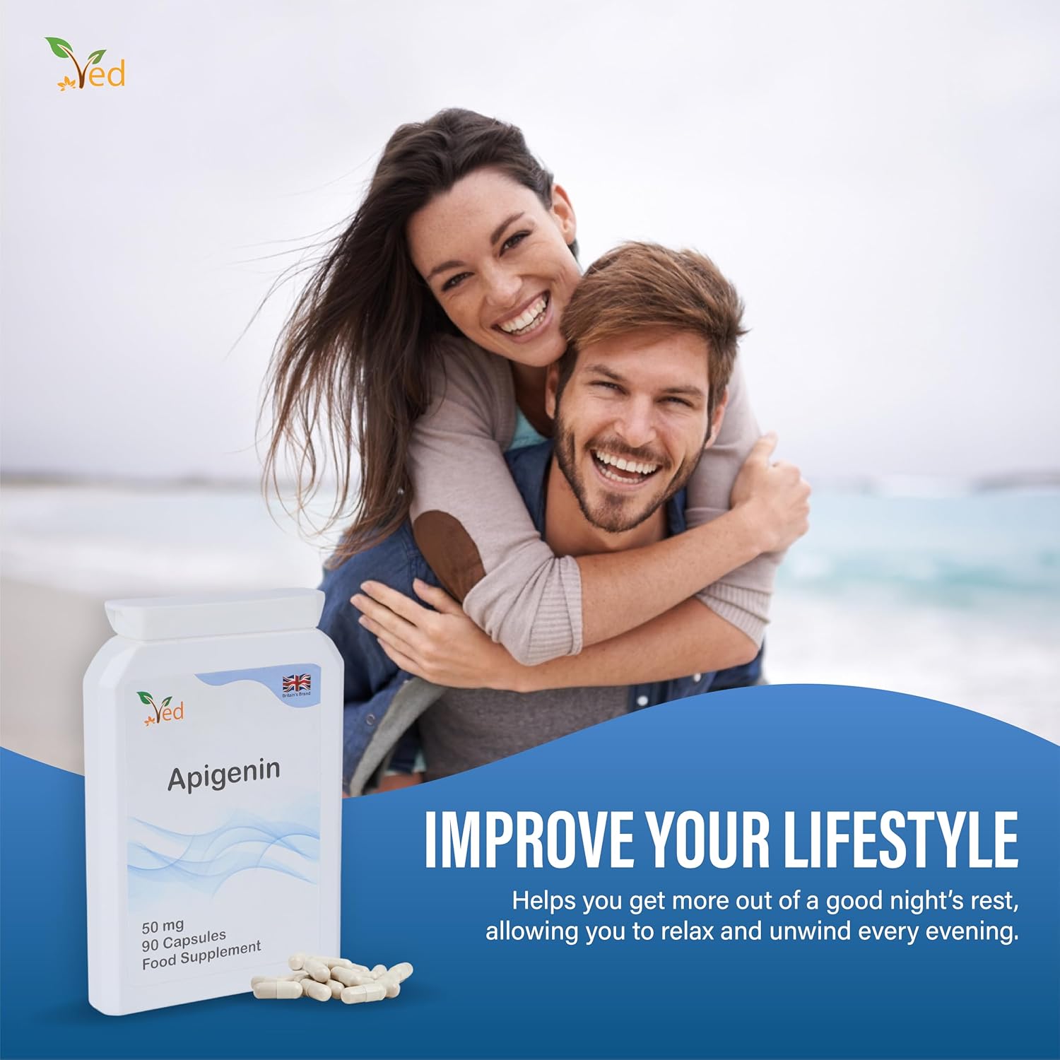 VED Apigenin 50mg, Optimal Dose for Sleep & Relaxation Support, Grapefruit Source, 90 Vegan Capsule (3 Months Supply) : Amazon.co.uk: Health & Personal Care