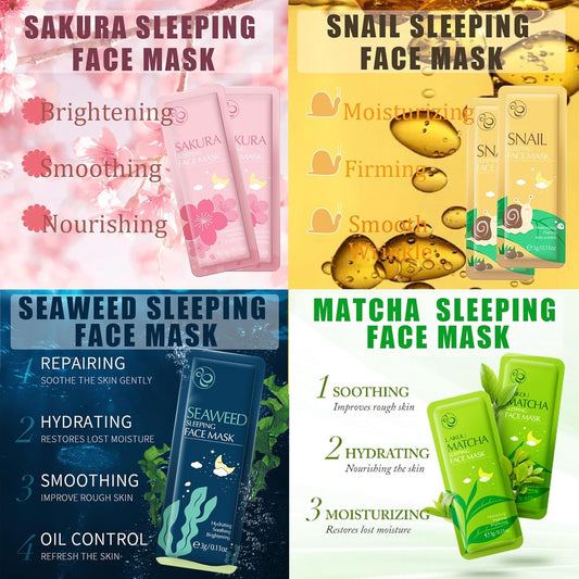 50Pcs Face Masks Set - Collagen Face Mask Overnight - Wash-Free Firming Mask Gift Sets For Teenage Girls - Face Masks Skincare For Oil Control & Moisturizing - Repair Smooth Skin For Women & Men