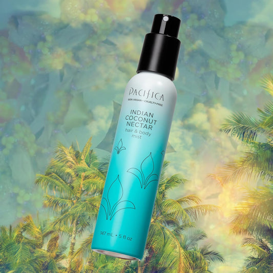 Pacifica Beauty, Indian Coconut Nectar Hair Perfume & Body Spray, Natural & Essential Oils, Creamy Coconut, Vanilla, Sugar, 5 OZ