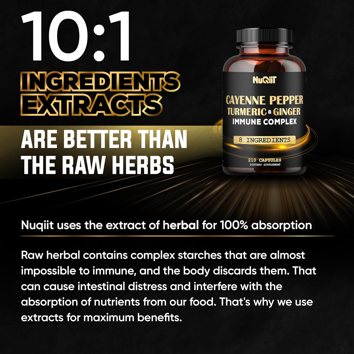 210 Pills - Cayenne Pepper Capsules Organic With Turmeric, Ginger, Immune Support Complex As Elderberry, Echinacea, Garlic Bulb - Digestion, Heart Health & Body Management : Health & Household