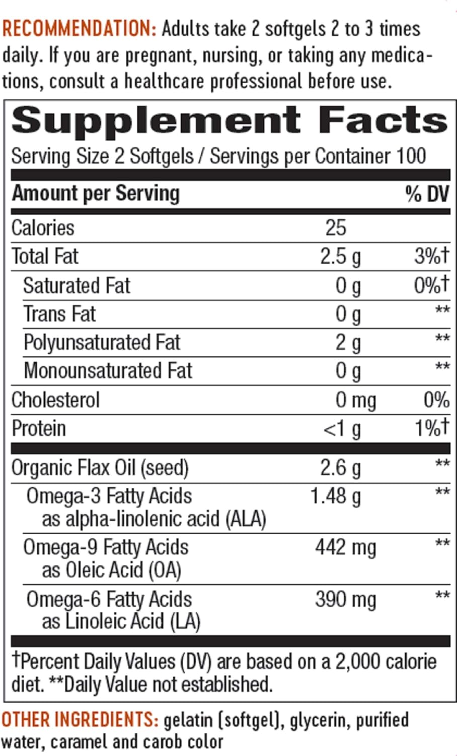 Nature's Way Flax Oil Max Strength‡, Supports Heart Health*, 200 Softgels : Health & Household