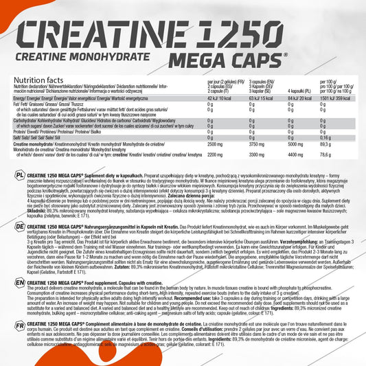 Olimp Labs Creatine 1250 Mega Capsules, 120 Capsules