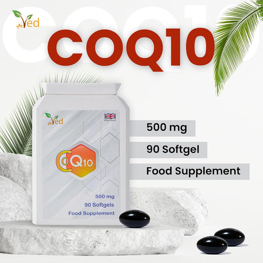 Ved Co Enzyme Q10 | Support Healthy Heart And Muscles | Promote Cellular Energy | Naturally Fermented Ubiquinone| 500Mg