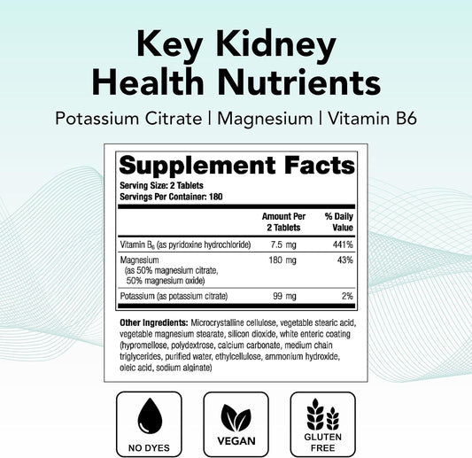 Theralogix Theralith Xr Vitamin & Mineral Supplement - Supports Healthy Urine Chemistry & Calcium Oxalate Levels With Magnesium, Vitamin B6 & Potassium* - Nsf Certified - 360 Tablets
