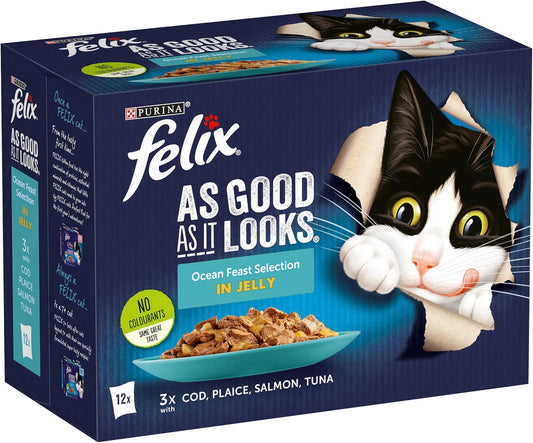Felix As Good As It Looks Adult Wet Cat Food Mixed Selection In Jelly, Pack Of 412591494