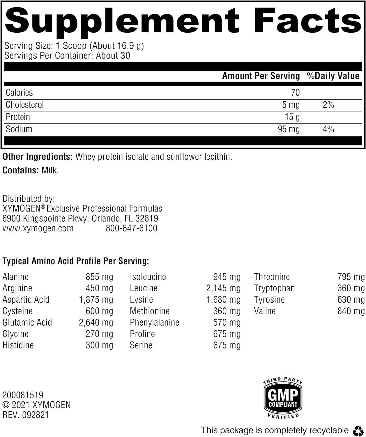XYMOGEN New Zealand Whey Protein Isolate - Whey Protein Powder - Easil