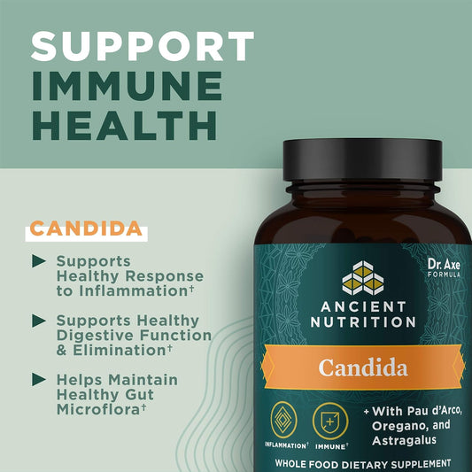Gut Health Supplement By Ancient Nutrition, Candida Capsules, Provides Occasional Diarrhea, Constipation, Gas And Bloating Relief, Supports Immune Function, Gluten Free And Keto Friendly, 60 Capsules