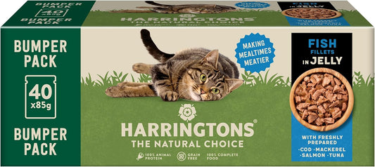 Harringttons Wet Cat Food Fish In Jelly 40X85GHarrwcatj-C40