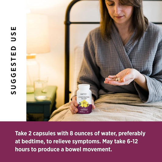 Matys Constipation Relief Capsules – Herbal Laxative For Natural Bowel Support & Gut Health, 60 Count