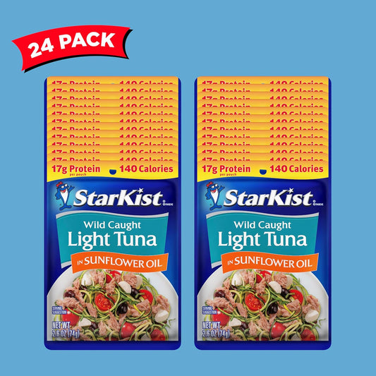 Starkist Chunk Light Tuna In Sunflower Oil, 2.6 Oz(Pack Of 24)