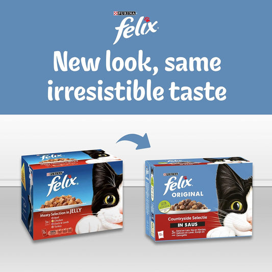 Felix Adult Wet Cat Food Beef In Jelly 20 X 100G Pouches12202244