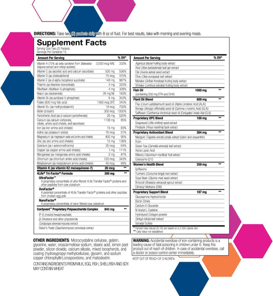 4Life Ritestart Women - Daily Nutritional Pack Supports Immune System Health - Daily Supplement Formula With Zinc, Vitamin C, Biotin, Iron, And Selenium - 1 Box (30 Packets)
